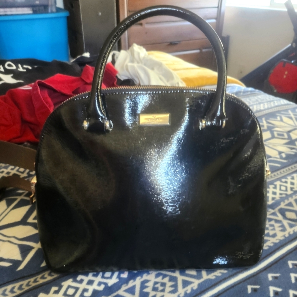 Kate Spade ♠️ Black Patent Leather Bag Bixby Place No Strap